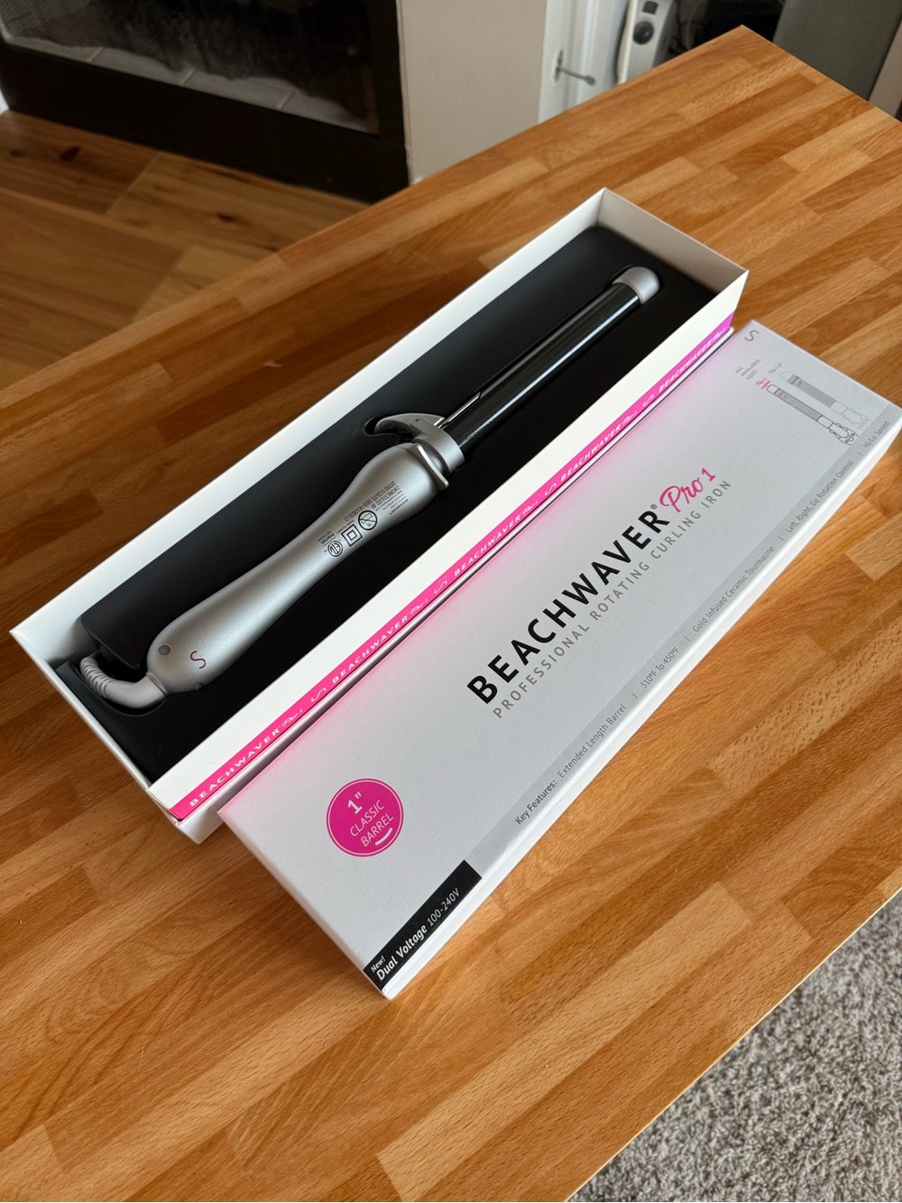 The Beachwaver Co. Pro 1 Rotating Curling Iron - Silver